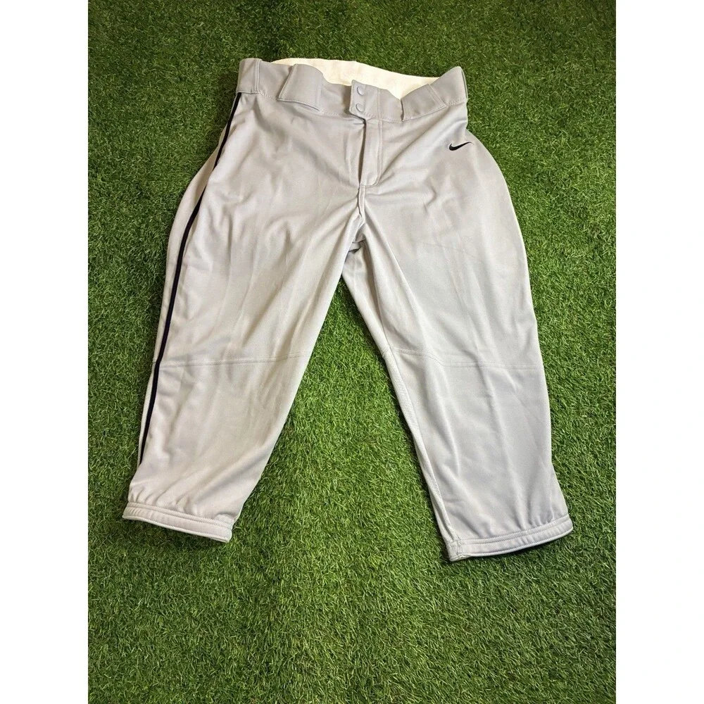 Nike Vapor Select High Men’s Large Gray Black Piped Baseball Pants NWT